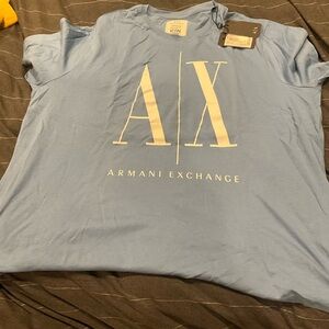 Armani Exchange Light Blue Graphic Tee